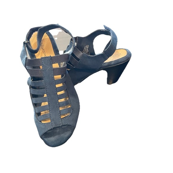Croft & Barrow Sandals Womens 7M‎ Blue Shay Straps Suede Ortholite Heels - Picture 4 of 9